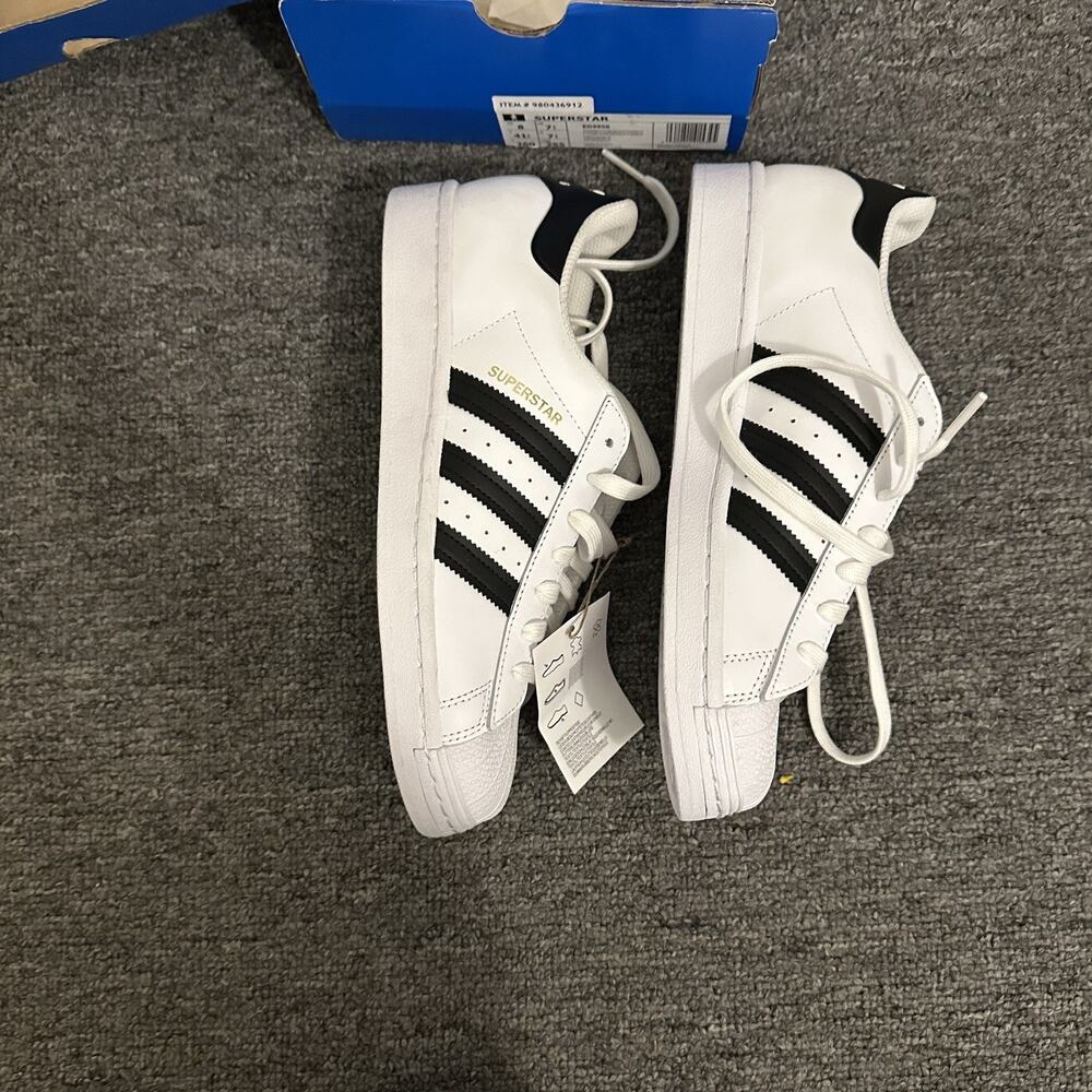 Adidas Originals Superstar Shoes Mens Sz 8 White Black Casual Sneakers - Picture 4 of 8